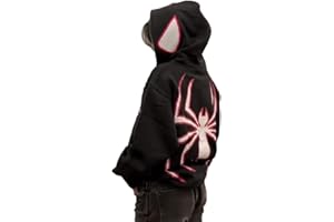 VOCHA Felpa con Cappuccio e Zip Spider Y2k Grunge Vintage Giacca Halloween Hunny