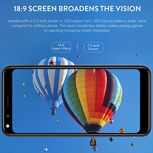 Handy Ohne Vertrag, DOOGEE X53 3G Dual SIM Smartphone GÃ¼nstig Android 7.0, 5,3 Zoll 18:9 Display, 1GB RAM 16GB ROM, Quad Core Prozessor, Dual 5 MP Hauptkamera mit Autofokus - Schwarz