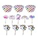 Produktbild LOKIPA 100 Rainbow Cupcake Fällen Muffin Cupcake Wrapper Papier Fällen und 44 Einhorn Cupcake Topper für Einhorn Party Supplies Kinder Geburtstag Party Decor