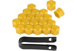 ‎YCTZE 21Mm Lug Nut Covers - Auto Radmutterkappen Schraubdeckel Radmutter Kappe 20Pcs 19Mm Auto Radmutter Kappen Auto Nabe Schraube Abdeckung Bolzen Felgen Außenschutz (Gelb)
