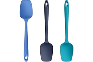 U-Taste Espátulas de Cuchara Silicona: 250℃ Resistente al Calor Lengua Raspador de Goma Flexible y Libre de BPA, Juego de 3 Utensilios de Cocina para Hornear y Mezclar (Multicolor)