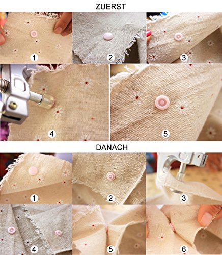 Anpro 400 Druckknöpfe, Druckknopf set mit zange, Snaps Zange set Nähfrei für DIY Basteln - 3