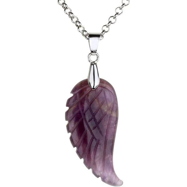 JOVIVI Collana Con Ali D'angelo In Pietra Naturale – Ciondolo In Cristallo Inciso Per Reiki, Meditazione E Guarigione – Regalo Unisex