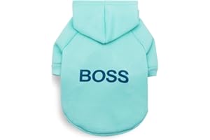 LtuzPet Hund Hoodie Boss Druck Hund Pullover Weiche Fleece Haustier Kleidung Warme Hund Jacke Mantel