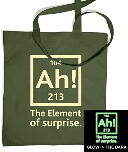 Ah! The Element Of Surprise (glow In The Dark) Tote Bag - Olive Green One Size
