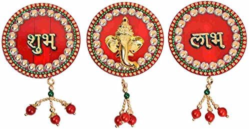 Dhara Art Acrylic Subh Labh Ganesha Stick ate Home Hindu Pooja Indian Tradition Christmas