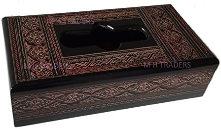 New Wooden Traditional Lacquer Work Tissue Box Decoration Stand Handmade Gift