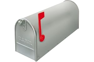 CASSETTE POSTALI ALUBOX ALUBOX Cassetta Posta Americana 22X17X48 Cm Cassetta Postale In Lamiera Zincata Cassetta Postale Da Esterno Formato Rivista Con Bandierina (ARGENTO)