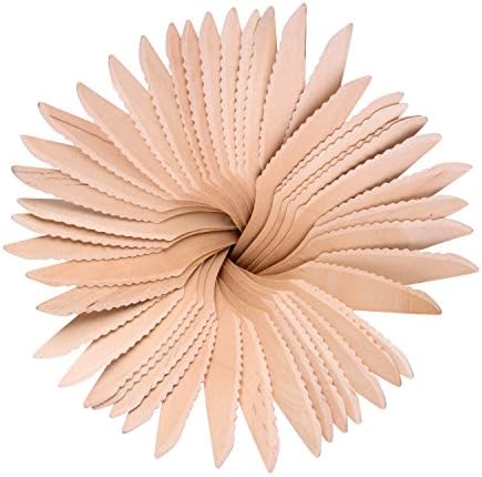 100 pc set of 6" Wooden Disposable Knives- 100 Knives packs are Compostable Biodegradable Recyclable Eco-Friendly Utensils for parties, picnics, weddings, barbecues and more