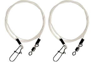 FISHING TACKLE MAX FTM Seika Pro Bas de ligne en fluorocarbone 60 cm – 2 bas de ligne pour la pêche au lancer sur le brochet et le sandre, bas de ligne pour la pêche au lancer.