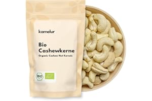 ‎KAMELUR Kamelur 1kg BIO Cashewkerne Rohkost - Ganze Cashew Nüsse, unbehandelt und ohne Zusätze aus kontrolliert biologischem Anbau