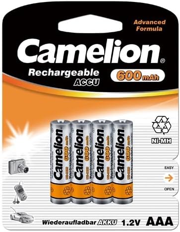 Realcom Camelion Rechargeable AAA Batteries 600 mAh - 4 Batteries