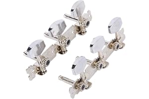 SEIWEI 1 Set Acoustic Tuning Pegs, Guitar Machine Heads Tuning Keys Tuners for Acoustic Guitars, Ukuleles, Classical Guitars (Silver)
