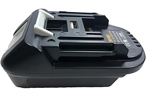 LELUKEE DM18M adapter do Dewalt i do Milwaukee 20 V, adapter do akumulatora Makita, 18 V, litowy, BL1830, BL1840, BL1850, 14,4 V-18 V, zastosowanie narzędzi z ładowarką USB, Plug and Play-DM18M