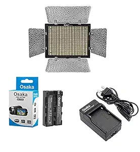 Osaka LED Video Light OS 528 Slim with 8000 mAH F750 Battery & Ultra Fast Charger for All DSLR and Video Cameras and YouTube Video Shooting