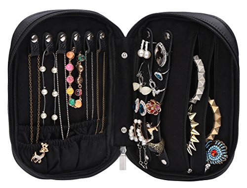 WODISON Carry-on Travel Schmuck Fall Organizer mit abnehmbarer Tasche schwarz (schwarz) - 2
