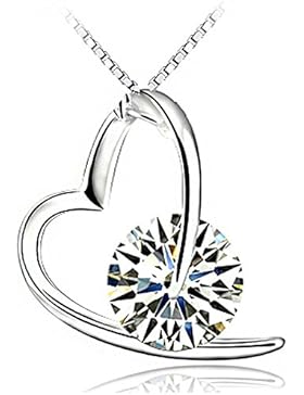 925 Sterling Silber Halskette mit 45cm sterling Silber kette Schmuck, Doppel liebe Herzen,Unendlichkeit, verschiedene...