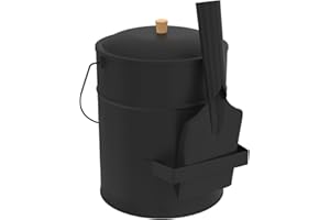 IDMarket - Cubo para cenizas de 15L con pala y tapa