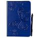 Produktbild Samsung Galaxy Fälle Retro Schmetterling Blumenmuster PU Leder Brieftasche Anti-Scratch Ständer Schutzhülle mit Kartenfächern für Samsung Galaxy Tab A 8.0 Zoll SM-T350 (Release 2015) Hüllen
