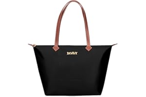 BOJLY Borsa Donna Tote Grandi Capacità Impermeabile con Zip - Pieghevole e Leggera per Lavoro, Ufficio, Spesa, Scuola e Viaggio - Moda Semplice e Pratica
