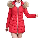 iHENGH Vorweihnachtliche Karnevalsaktion Damen Winter Jacke Dicker Warm Bequem Slim Parka Mantel Lässig Mode Reißverschluss Frauen Frauen Lange dünne Coat