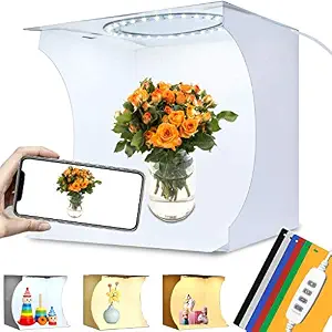 Verilux Mini Photo Studio Box, Portable Photo Studio Box for Jewellery and Small Items Portable Folding Photography Studio Box Booth Shooting Tent Kit(20cm*20cm)