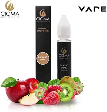 CIGMA Apple Kiwi Strawberry 30ml E Liquid 0mg | New Short Fill Bottles | Premium Quality Formula with Only High Grade Ingredients | Made for Electronic Cigarette and E Shisha | Eliquid
