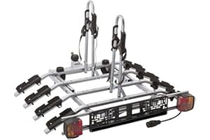 WHEELS N BITS WheelsNBits® EU Made CAR VAN MPV SUV TILTING PLATFORM 4 BIKE CYCLE RACK 50mm Detachable or standard Swan neck towball tow bar ball mounted carrier 60Kg max Load Suitable for Kid an adults bike Passed For All Eu Road RHD OR LHD