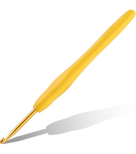 Ouligay 4er Set Ergonomische Häkelnadeln 2,5mm 3mm 3,5mm 4mm Mit Silikongriff - Weich & Komfortabel Für Decken, Pullover & Schals