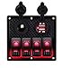 Produktbild DCFlat 5 Pin 4 Gang/6-Gang Auto Marine Boat Circuit RV LED Rocker Schalter Panel vorzubeugen Voltmeter mit Sicherung Double USB fÜr Wohnmobil-Auto/Boot rot/grün Light (4 gang-red