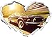 Produktbild Ford Mustang Herzform im 3D-Look , Wand- oder Türaufkleber Format: 62x43.5cm, Wandsticker, Wandtattoo, Wanddekoration
