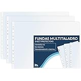 RAYLU PAPER – Buste Perforate Trasparenti A3, 25 Pezzi, Buste Trasparenti per Documenti, Sacchetti in Plastica con Foratura U