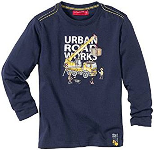 Preisvergleich Produktbild Salt and Pepper Jungen Langarmshirt Kranwagen, 3511173 (104, Ink Blue)