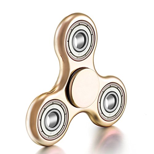 XQL Colorful High Speed Hand Gyroscope Toys Relieve Stress Fidget Triangle Spinner Toy Gold
