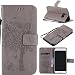 Produktbild Für Samsung Galaxy S7 Edge Hülle, SMART LEGEND Drucken Baum Muster Premium PU Leder Handschlaufe Lederhülle Schutzhülle Bookstyle Folio Handyhülle Flip Cover Schale Mappen Tasche Brieftasche Bumper mit Kartenfächer und Standfunktion Magnetverschluss Anti-Scratch Handycover - Grau