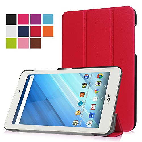 AVIDET Ultra Slim Acer Iconia One 8 B1-850 Hülle Case Superleicht Ständer Smart Shell Cover Schutzhülle Etui Tasche für Acer Iconia One 8 B1-850 Tablet-PC (Rot)