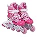 Produktbild Inliner Inline-skates für Kinder - Größenverstellbar über vier Größen - mit Leuchtende Rollen - Pink - Gr. M (35-38)