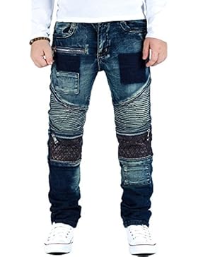 REICHSTADT Jungen Kinder Jeans Hose mit Biker Style Denim Dope 6-16 Jahre Blau