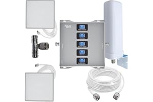 ayissmoye Amplificateur de Signal 5 Bandes, 4G 3G 2G LTE WCDMA GSM Bandes 20,3, 8, 1, 7 (800/900 / 1800/2100 / 2600 MHz) Répéteur de Signal Sans Fil