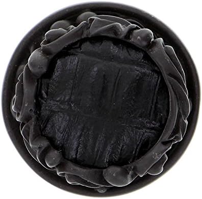 Vicenza Designs K1120 Liscio Insert Knob with Black Leather Strap, Oil-Rubbed Bronze