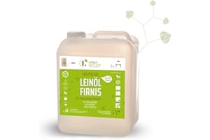 PTS COATINGS LINEA NATURA® - Leinöl-Firnis | Holzschutz Leinölfirnis | Holzsiegel | reines hochwertiges natürliches Öl (5 L)