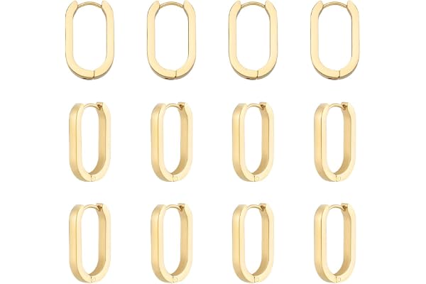 UNICRAFTALE 12 st rostfritt stål guld minimalistiska kramörhängen