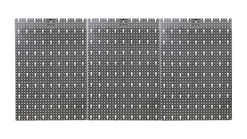 Werkzeugwand Lochwand aus Metall Werkstattwand mit Euro-Lochung 57 x 120 cm aus 3 Teilen