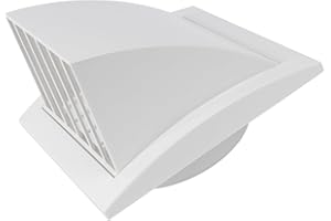 Vent Systems Cubierta de ventilación de escape blanca de 10 cm – Capucha de ventilación para secadora – Tapa de rejilla de ventilación – Rejilla de suministro de aire de plástico unidireccional