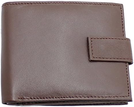 Ras New Men's Real Soft Leather Bi-fold Wallet With Credit Card & Zipped Coin Pocket Purse Black/Brown (Brown) - 421