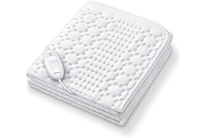 Beurer TS 19 Chauffe-Matelas 1 Place, 130 x 75 cm, Surmatelas chauffant, 3 Niveaux de Température, Système de Sécurité, lavable en Machine