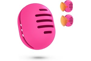 Fauxomor Respirant Porte-éponge de Maquillage pour les Voyages,Support Eponge Maquillage en Silicone Incassable Amical Pour la Peau,étui Portable pour tous Les Types Beauty Blender,B-Rose Red