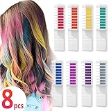 teñir el pelo con papel crepe 【Multipropósito】El peine coloreado con tiza cambia el color del cabello en pocos minutos. Ideal para coleccionar amigos, cosplay, actividades en el campus para niños o teñir el pelo de perro, etc.