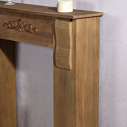 Shabby Chic Kaminverkleidung Kaminkonsole Verkleidung in braun Feuer Attrappe - 3