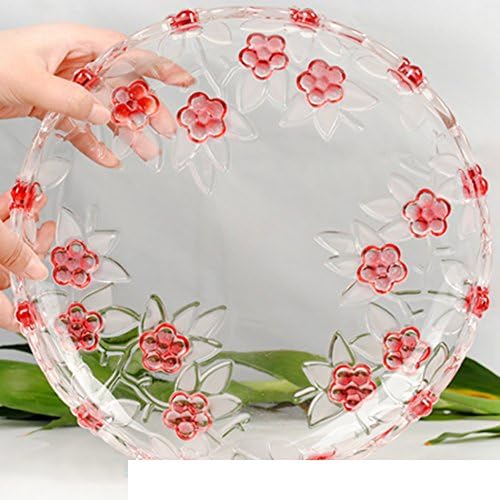 NGNSDEU GNIGFNEW Pastoral plum glass fruit bowl dried fruit snack plate tea tray-B